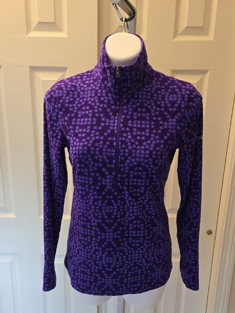 Columbia Purple Patterned Fleece Pullover